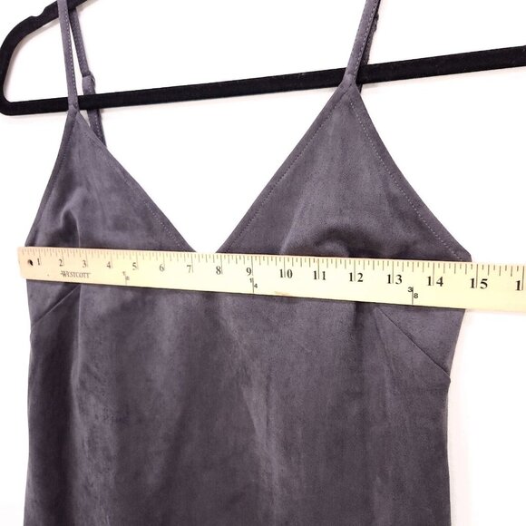 Wilfred Free Cami Slip Dress Vivienne Gray Mini Faux Suede Size XS - Picture 7 of 13